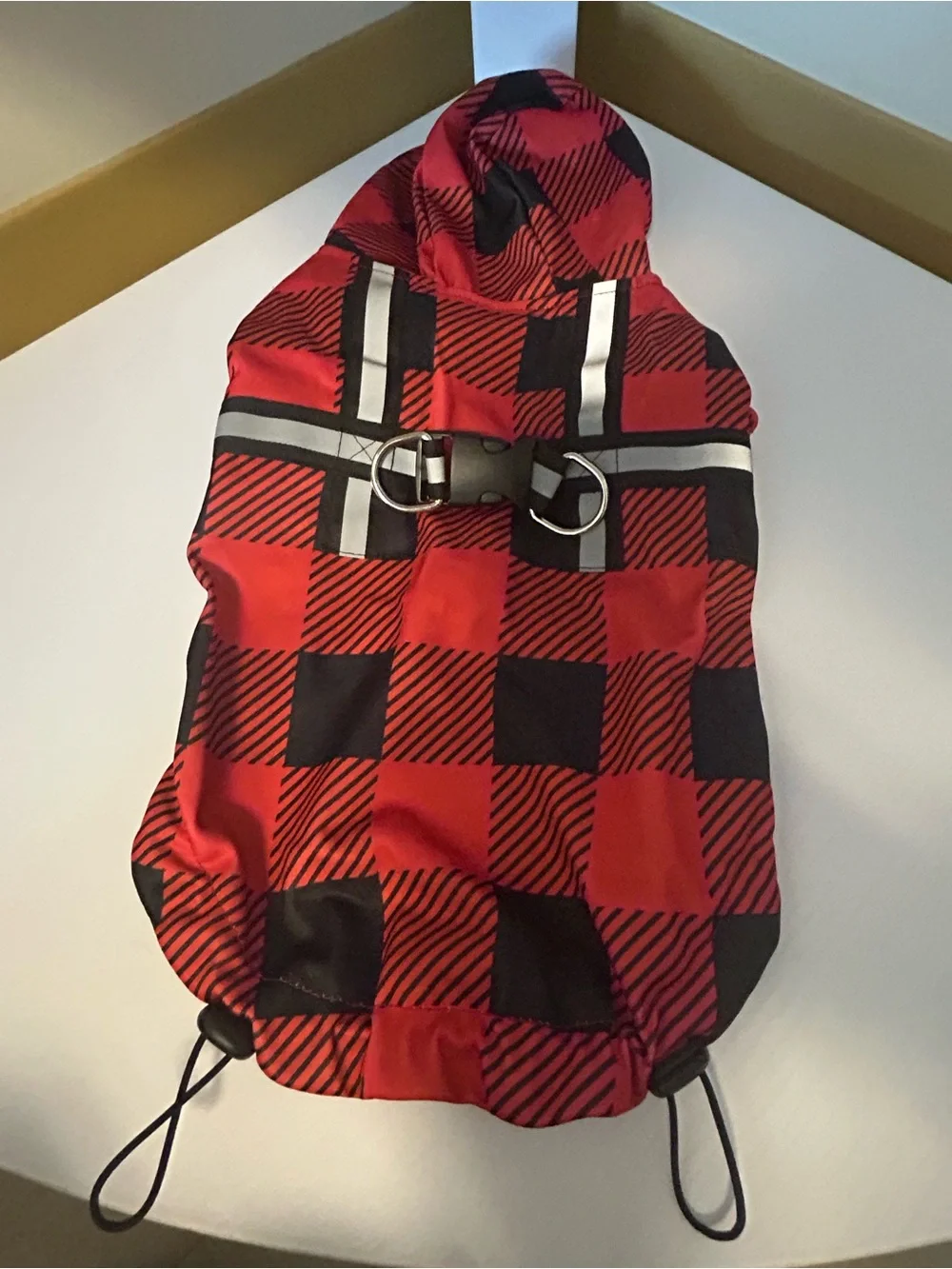 Buffalo Plaid Raincoat for dogs in size small